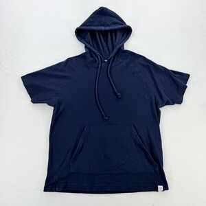 Free Planet Hoodie Mens XL Blue Short Sleeve Pullover Kangaroo Pocket Shirt